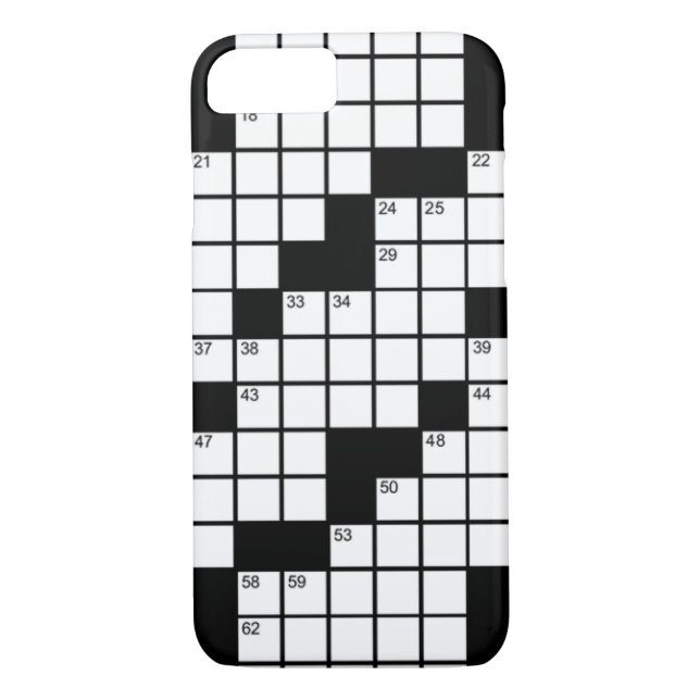 Coques Case-Mate iPhone Drôle jeu de mots croisés noir et blanc (Dos)
