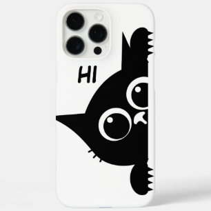 Coques iPhone 16 Pro Max Drôle Peeking Cat minimaliste Art