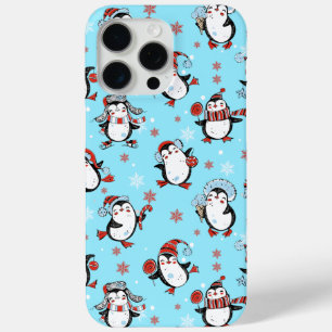 Coque iPhone 15 Pro Max Drôle Penguin de Noël