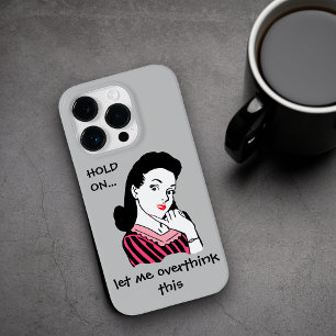 Coque Pour iPhone 14 Pro Drôle Rétro Femme Surpenser Cela
