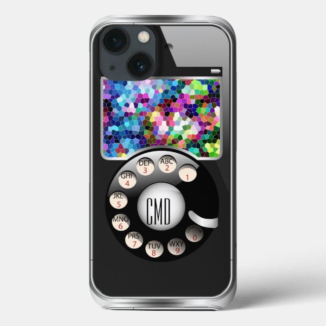 Coques Case-Mate iPhone Drôle Retro Téléphone avec cadre photo (Verso)