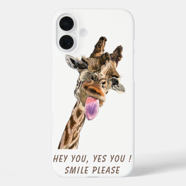 Coques Case-Mate iPhone Drôle Tongue Giraffe Sortie Texte Personnalisé (Verso)