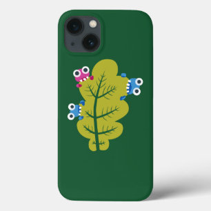 iPhone 13 Coque Drôle vert plante dessin animé feuille de caractèr
