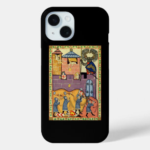 Coque Pour iPhone 15 Dropping Rocks, Manesse de Codex du XIVe siècle