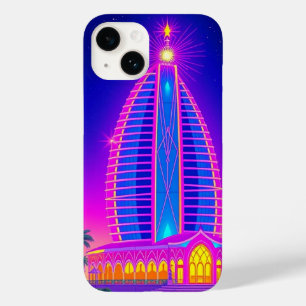 Coque Pour iPhone 14 Dubai Burj Al Arab Neon Night - Dubai Mobile