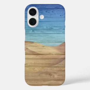 Coque Pour iPhone 16 Dunes de Sable du Désert Beau Ciel Bleu Sur Bois à