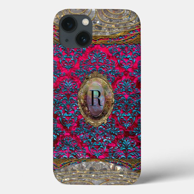 Coques Case-Mate iPhone Dusk Ravone Damask Baroque Monogramme (Verso)