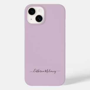 Coque Pour iPhone 14 Dusty Plum Simple Minimaliste Script Nom personnal