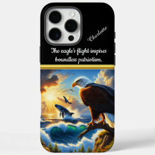 Coques iPhone 16 Pro Max Eagle supervise la baleine au coucher du soleil