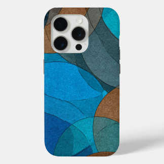Coque iPhone 15 Pro Earth & Ocean: Abstract Flow in Blue and Brown