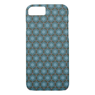 Coque iPhone 7 Earthy Turquoise Hexagon Batik Motif iPhone 7 coqu