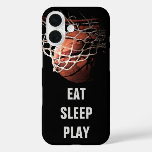 Coque Pour iPhone 16 Eat Sleep Jouer Au Basket