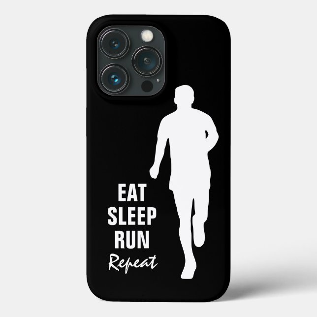 Coques Case-Mate iPhone Eat Sleep Run Répéter la silhouette du coureur (Verso)