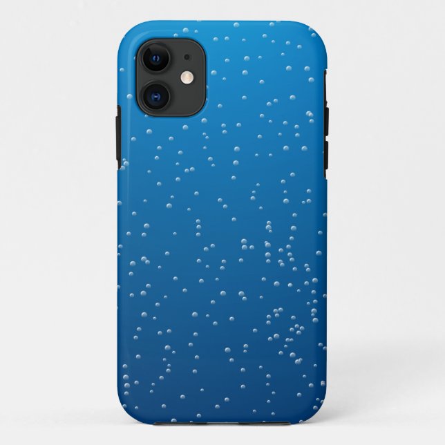 Coques Case-Mate iPhone Eau bleue profonde et bulles TIny (Dos)