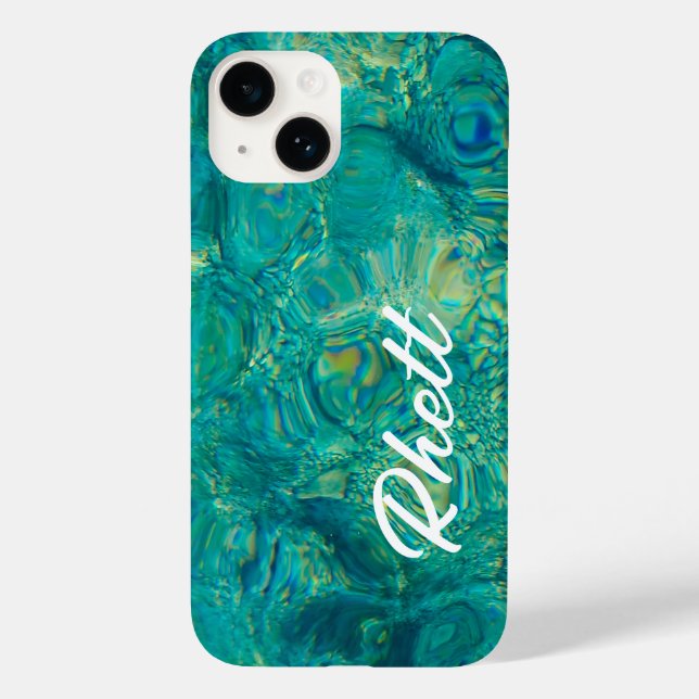 Coques Case-Mate iPhone Eau océanique bleu turquoise abstraite (Verso)