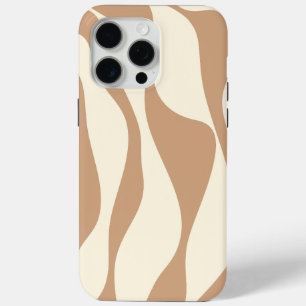 Coque iPhone 15 Pro Max Ebb et flux 4 en Tan et crème