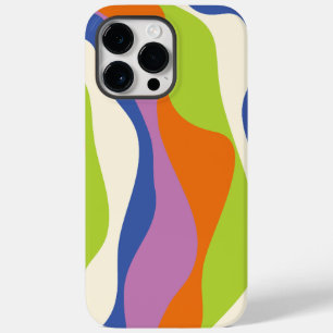 Coque Pour Pour iPhone 14 Pro Max Ebb & Flux 4 Bleu, Orange, Violet, Vert & Crème