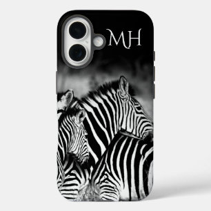 Coque Pour iPhone 16 Éblouissant de Zebra Monogram