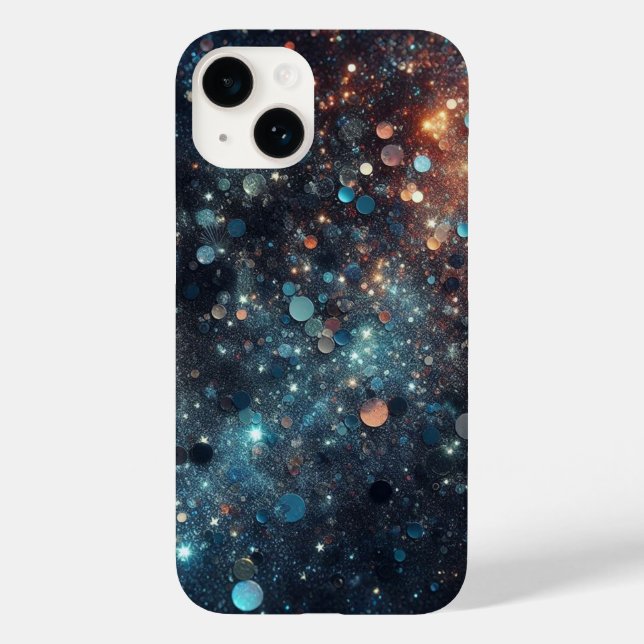 Coques Case-Mate iPhone Éblouissant en bleu foncé : La Parties scintillant (Verso)