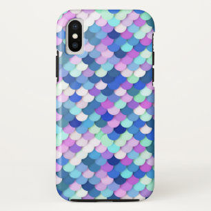 Coques Pour iPhone "Écailles de dragon" - bleu, orchidée et lavande
