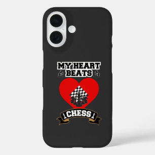 Coque Pour iPhone 16 Échecs Coeur pièces Stratégie Jeu Amour Passion