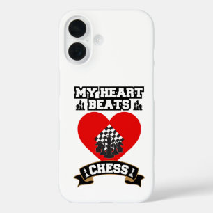 Coque Pour iPhone 16 Échecs Coeur pièces Stratégie Jeu Amour Passion