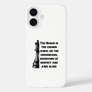Coque Pour iPhone 16 Échecs Queen Black White Power Stratégie de respec