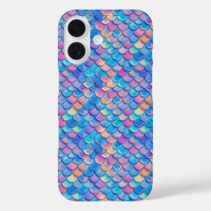 Coque Pour iPhone 16 Echelle de néon rose bleu