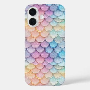 Coque Pour iPhone 16 Échelle de sirène Pastel Sparkly