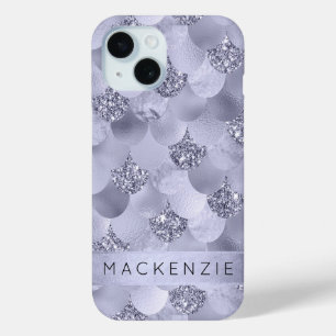 Coque Pour iPhone 15 Échelles Chic Mermaid   Dusty Lavender Purple Pers