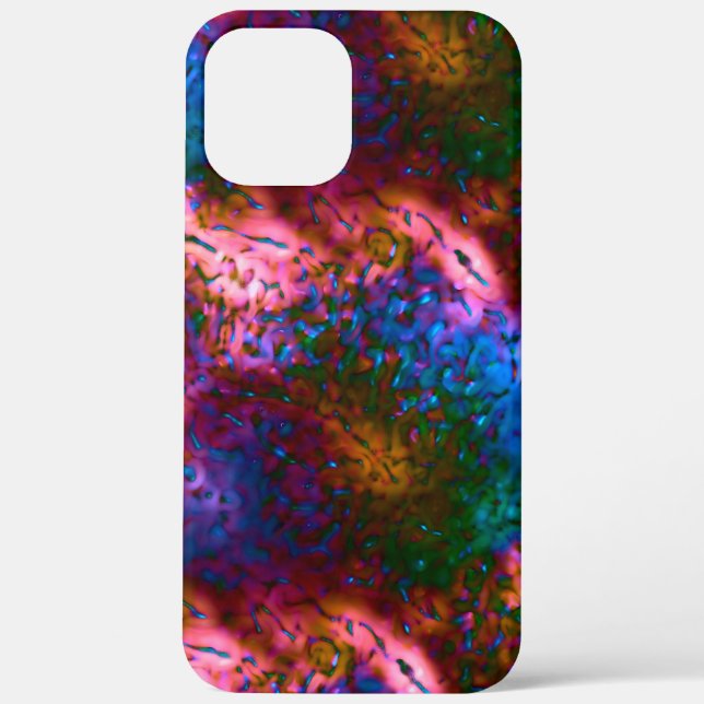 Coques Case-Mate iPhone Echelles chromées bleu vif sur saumon (Verso)
