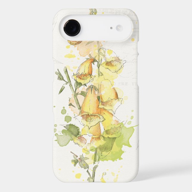 Coques Case-Mate iPhone Éclaboussure jaune florale (Verso)