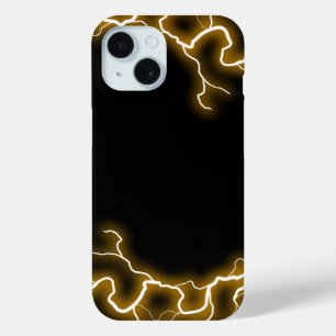 Coque Pour iPhone 15 Éclair doré unique