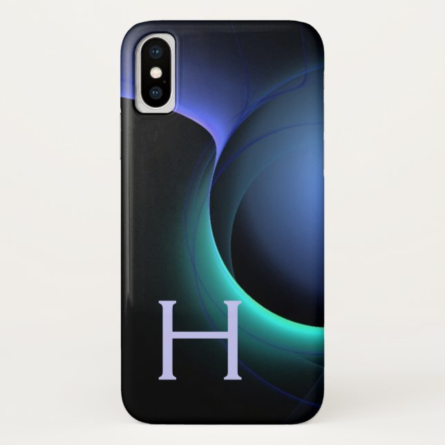 Coques Case-Mate iPhone ECLIPSE MONOGRAM Vibrant noir bleu (Dos)