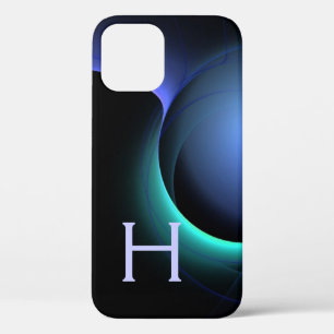 Coques Pour iPhone ECLIPSE MONOGRAM Vibrant noir bleu