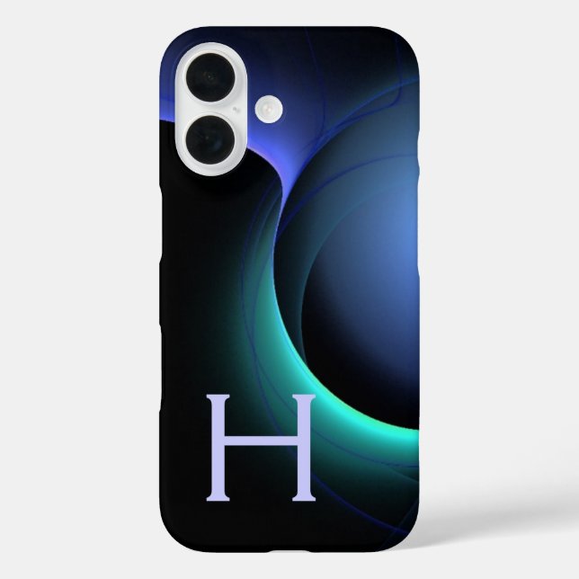 Coques Case-Mate iPhone ECLIPSE MONOGRAM Vibrant noir bleu (Verso)