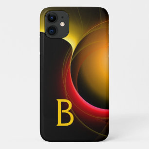 Coque iPhone 11 ECLIPSE MONOGRAM Vibrant noir jaune