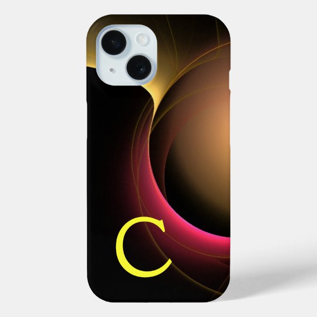 Coques Case-Mate iPhone ECLIPSE MONOGRAM Vibrant noir jaune (Verso)