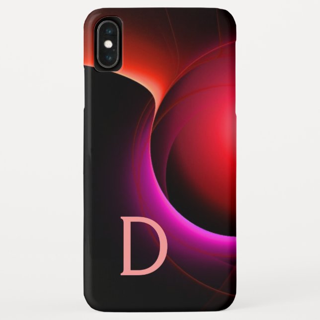 Coques Case-Mate iPhone ECLIPSE MONOGRAM Vibrant noir rouge rose (Dos)