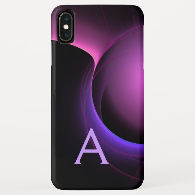 Coques Case-Mate iPhone ECLIPSE MONOGRAM Vibrant noir violet (Dos)