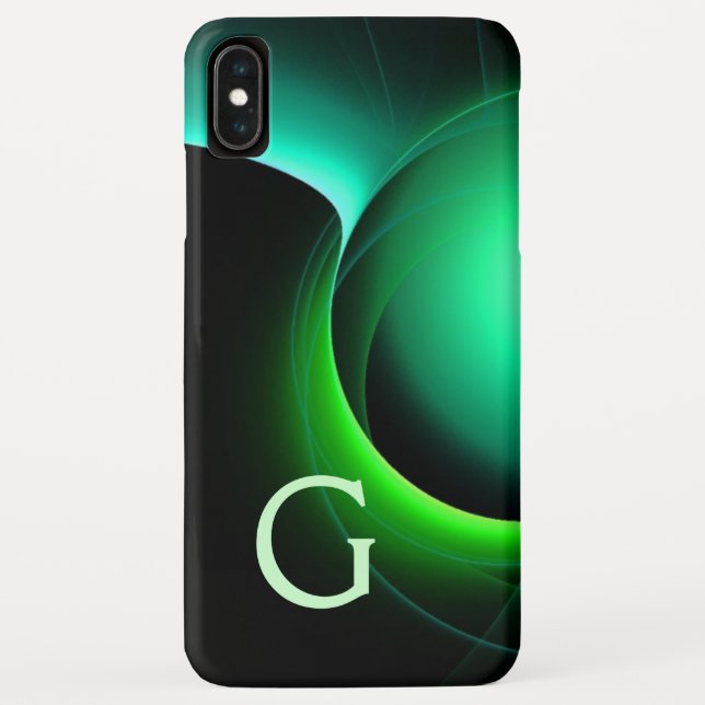 Coques Case-Mate iPhone ECLIPSE MONOGRAM Vibrant vert noir (Dos)