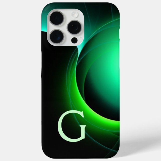Coques Case-Mate iPhone ECLIPSE MONOGRAM Vibrant vert noir (Verso)