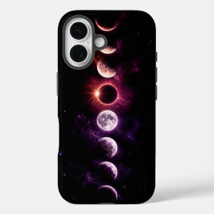 Coque Pour iPhone 16 Éclipse solaire totale et phases de la Lune   Gala
