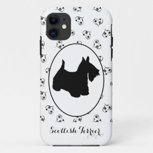 Case-Mate iPhone Case Écossais Terrier Silhouette Coeurs et Empreintes 