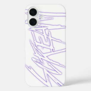Coque Pour iPhone 16 Écran Abstrait violet lettres secrètes image