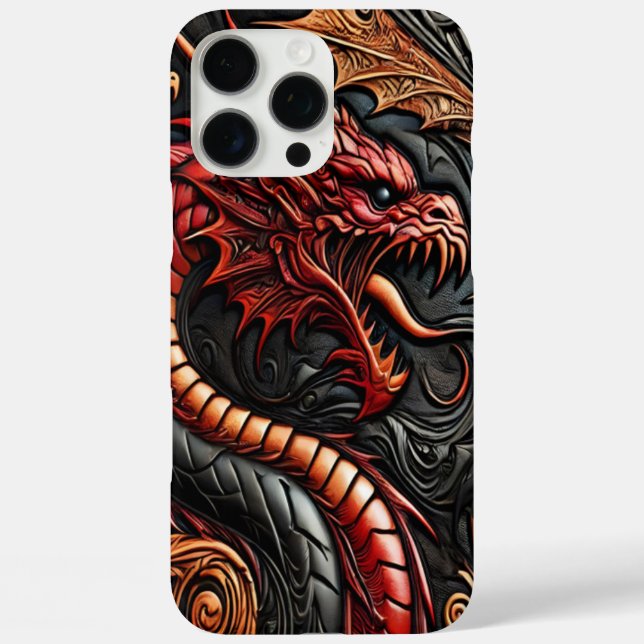 Coques Case-Mate iPhone Écran mythique de dragon rouge (Verso)