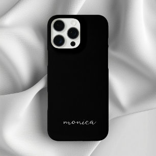 Coques iPhone 16 Pro Max Écriture manuscrite minimaliste moderne noir