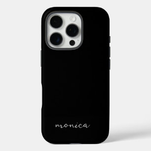 Coques iPhone 16 Pro Écriture manuscrite minimaliste moderne noir