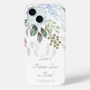 Coque Pour iPhone 15 Ecriture moderne Aquarelle Floral Blanc