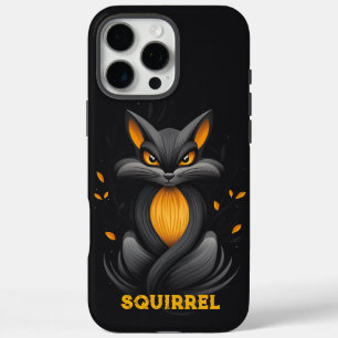 Coques iPhone 16 Pro Max Écureuil en colère Noir